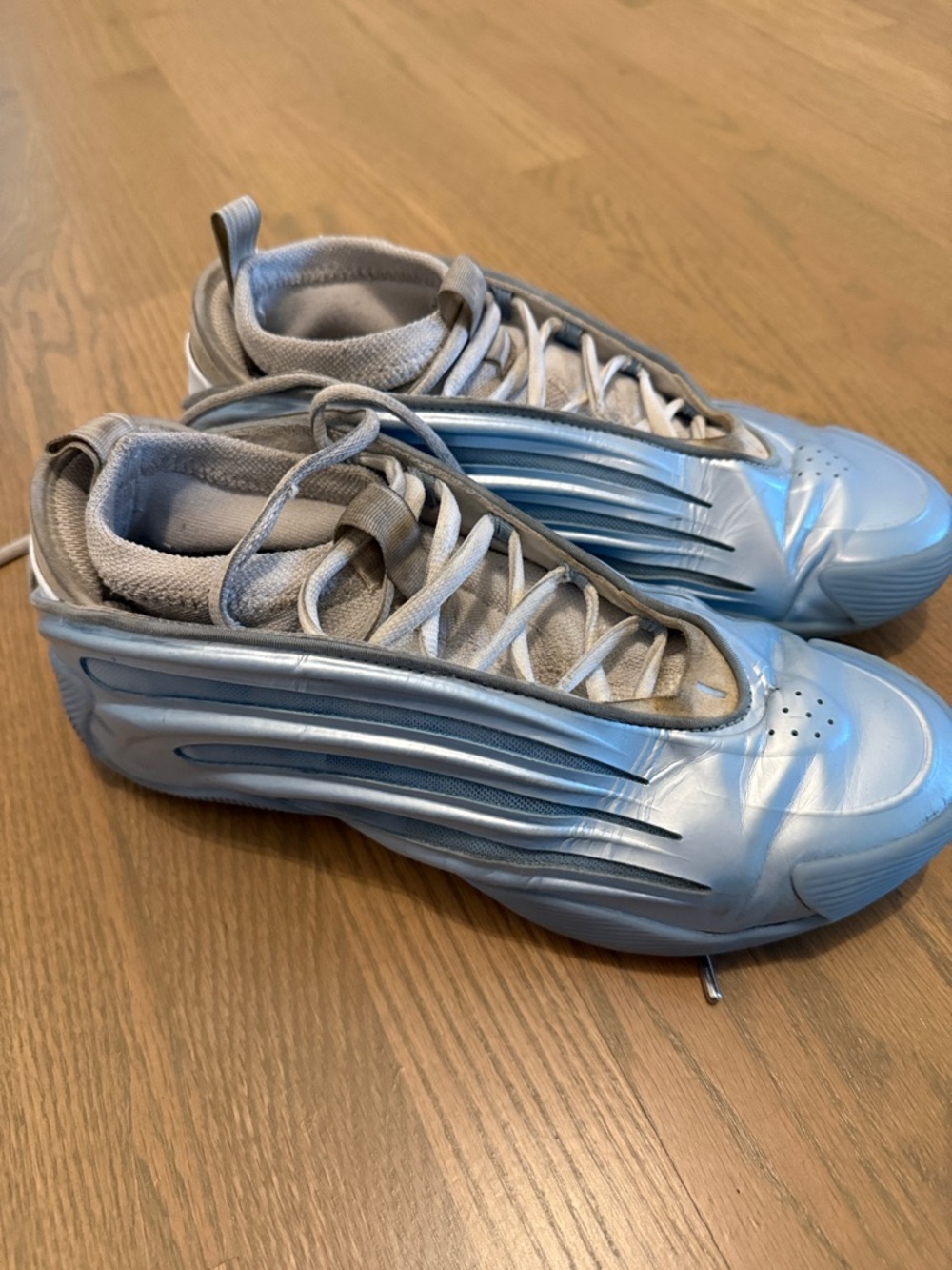 adidas Metallic Light Blue Low-Top Sneakers james harden